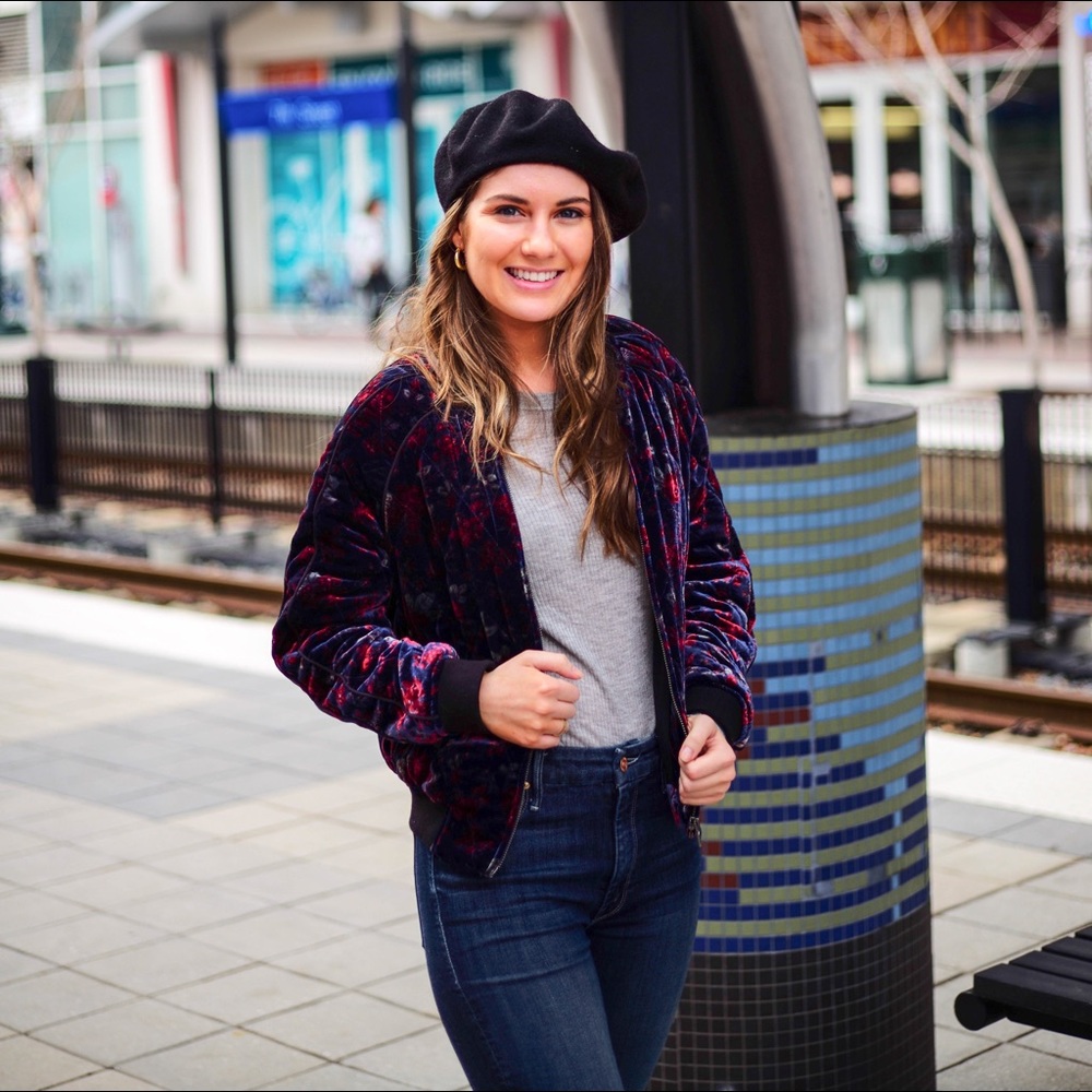 Joie velvet bomber jacket